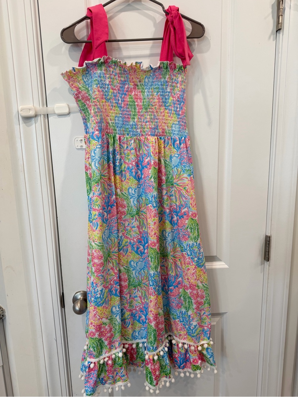 Abbie & Evie Women’s Small Tropical Lilly Inspired Smocked Midi Dress